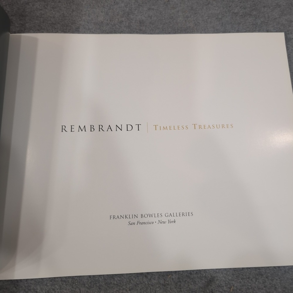Rembrandt Timeless Treasures Art Book Franklin Bowles Galleries San Francisco NY - Picture 2 of 4
